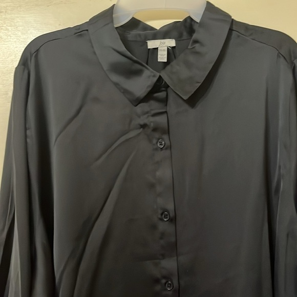 NWT Joie satin blouse XXL black - Picture 3 of 8